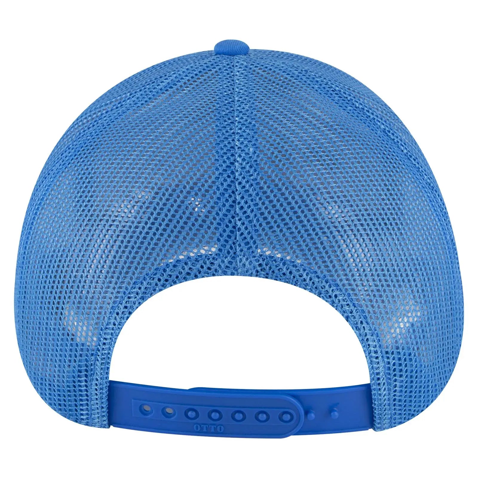 OTTO 83-473 6 Panel Low Profile Mesh Back Trucker Cap - Lake Blue