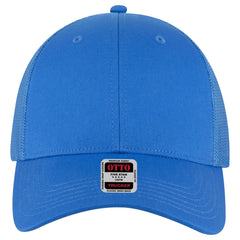 OTTO 83-473 6 Panel Low Profile Mesh Back Trucker Cap - Lake Blue