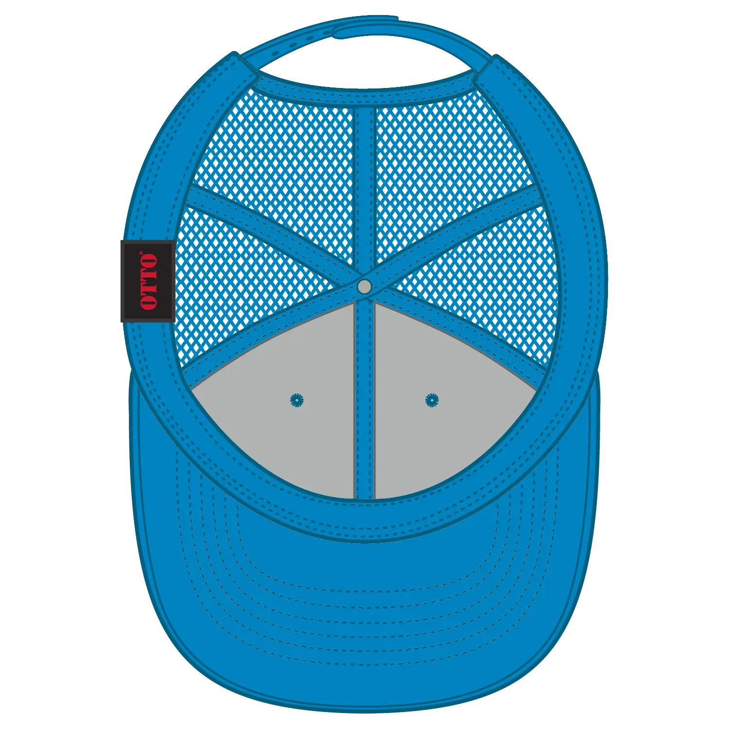 OTTO 83-473 6 Panel Low Profile Mesh Back Trucker Cap - Lake Blue