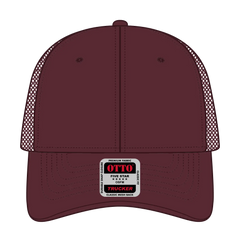 OTTO 83-473 6 Panel Low Profile Mesh Back Trucker Cap - Maroon - Maroon / 6 1/2’’ - 7 5/8’’