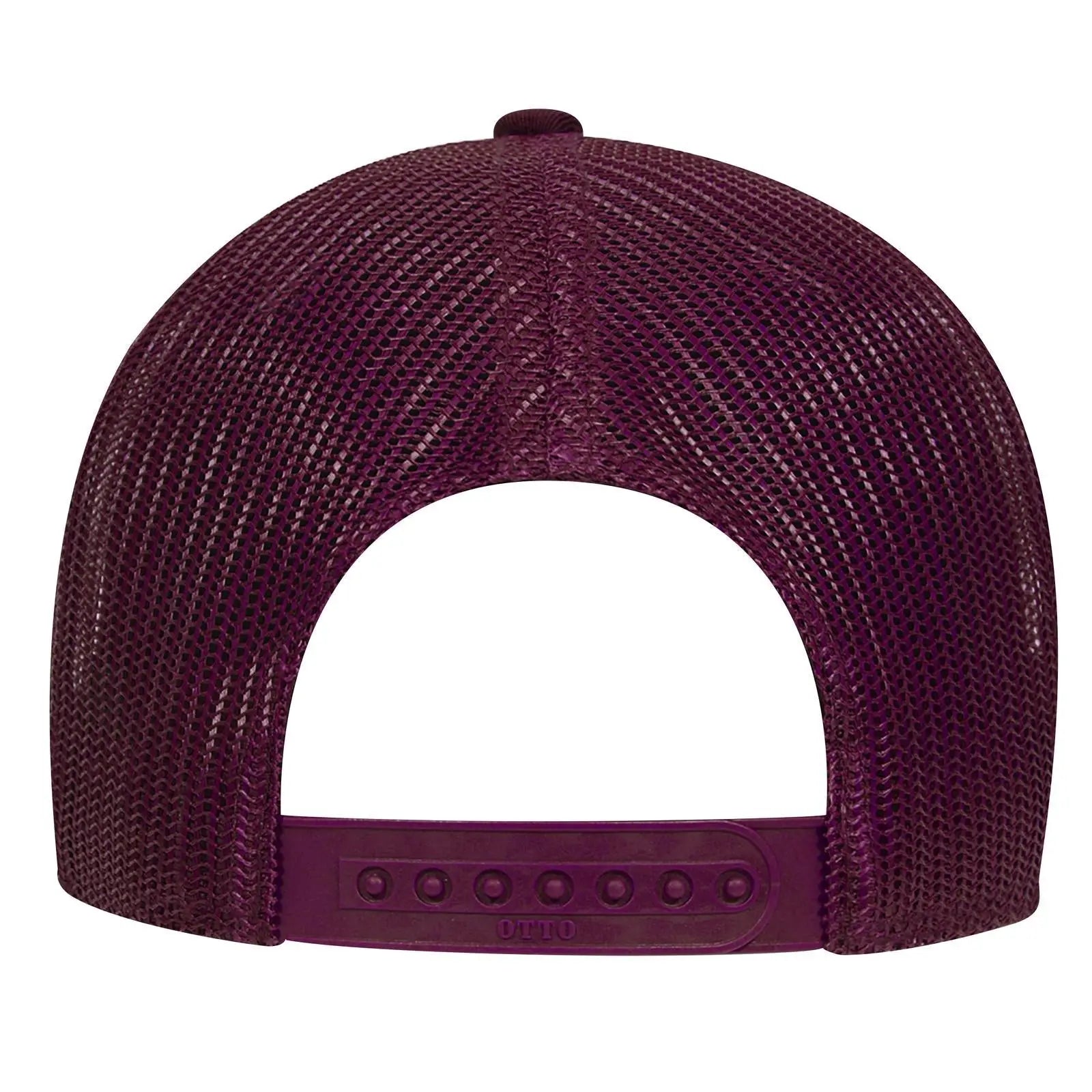 OTTO 83-473 6 Panel Low Profile Mesh Back Trucker Cap - Maroon - Maroon / 6 1/2’’ - 7 5/8’’