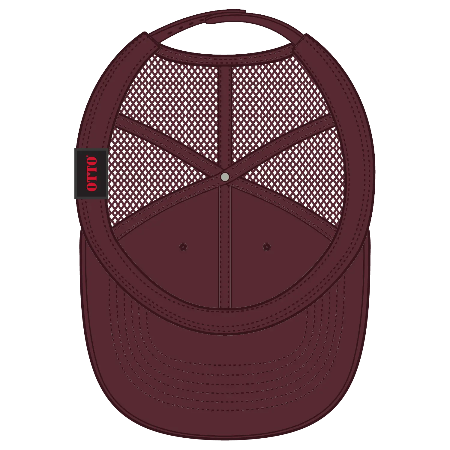 OTTO 83-473 6 Panel Low Profile Mesh Back Trucker Cap - Maroon - Maroon / 6 1/2’’ - 7 5/8’’