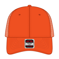 OTTO 83-473 6 Panel Low Profile Mesh Back Trucker Cap - N. Orange - N. Orange / 6 1/2’’ - 7 5/8’’