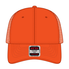 OTTO 83-473 6 Panel Low Profile Mesh Back Trucker Cap - N. Orange - N. Orange / 6 1/2’’ - 7 5/8’’