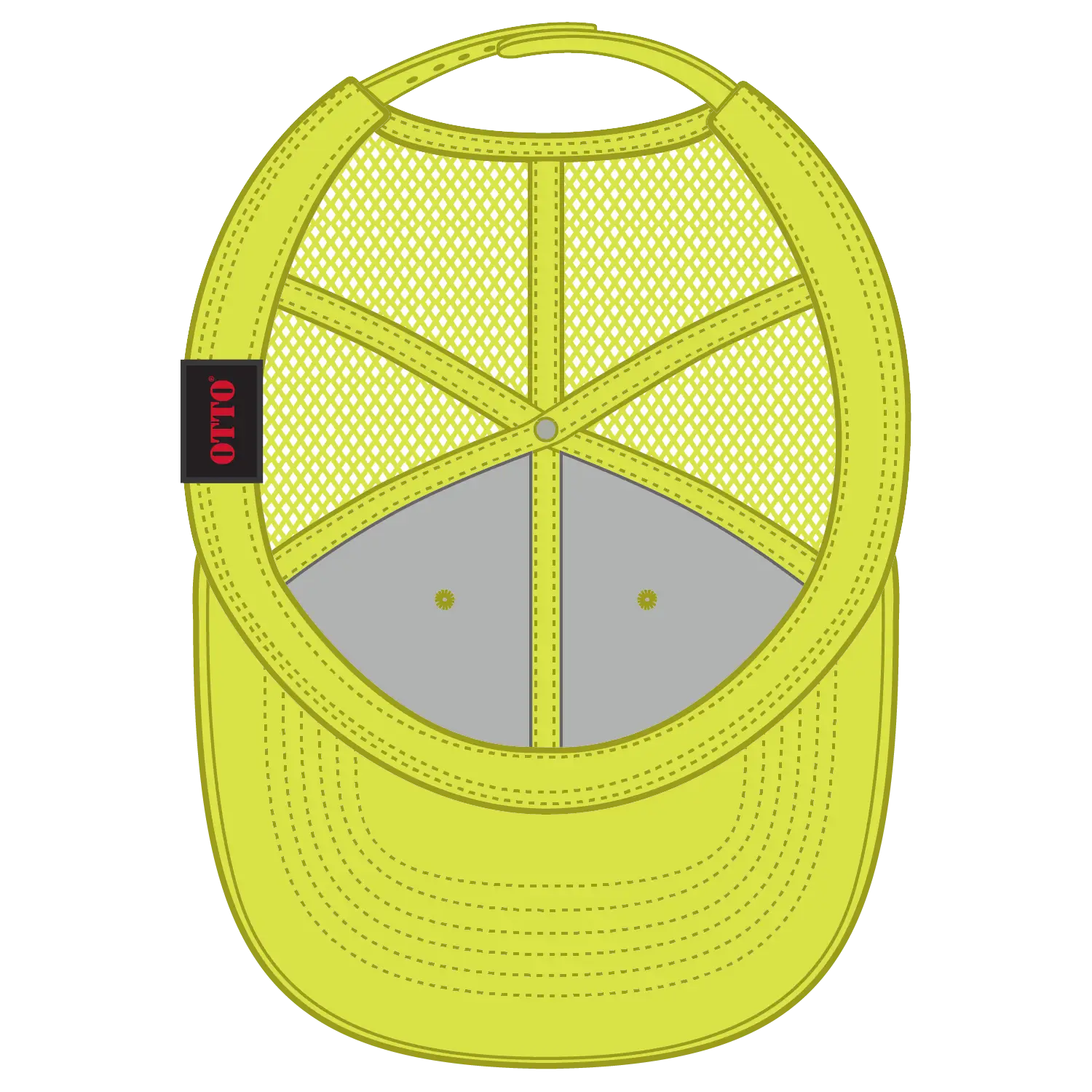 OTTO 83-473 6 Panel Low Profile Mesh Back Trucker Cap - N. Yellow - N. Yellow / 6 1/2’’ - 7 5/8’’