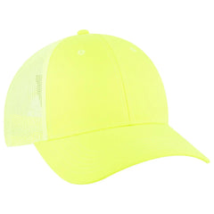 OTTO 83-473 6 Panel Low Profile Mesh Back Trucker Cap - N. Yellow - N. Yellow / 6 1/2’’ - 7 5/8’’