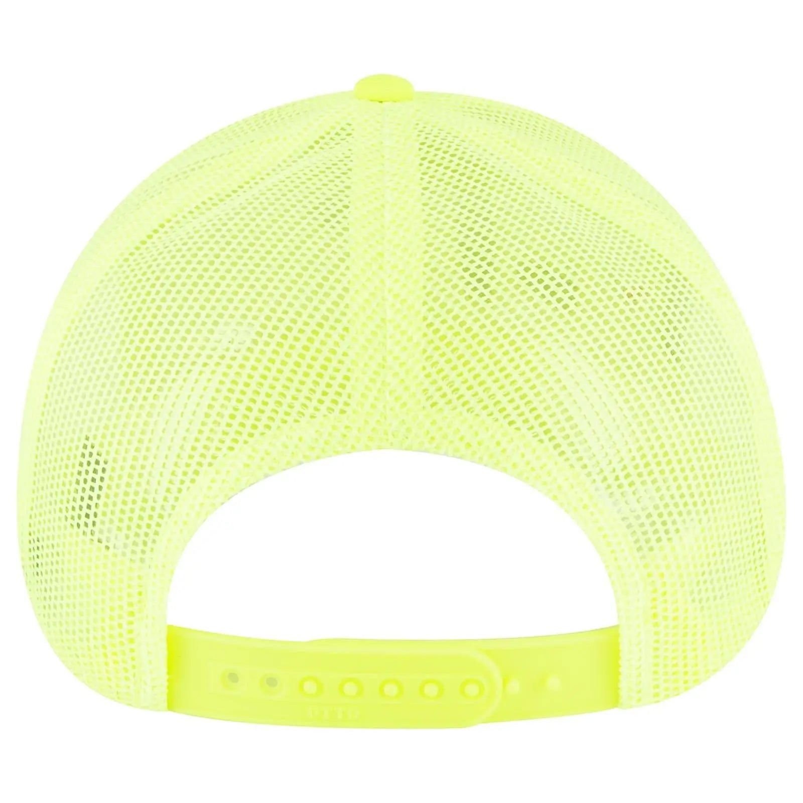 OTTO 83-473 6 Panel Low Profile Mesh Back Trucker Cap - N. Yellow - N. Yellow / 6 1/2’’ - 7 5/8’’