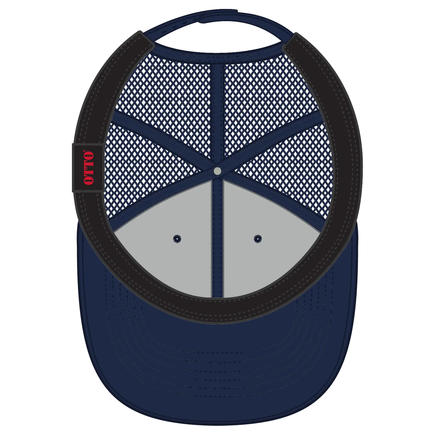 OTTO 83-473 6 Panel Low Profile Mesh Back Trucker Cap - Navy