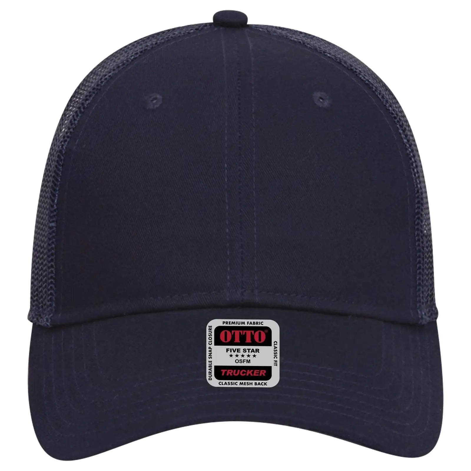 OTTO 83-473 6 Panel Low Profile Mesh Back Trucker Cap - Navy