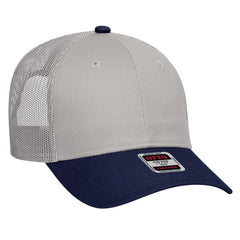 OTTO 83-473 6 Panel Low Profile Mesh Back Trucker Cap - Nvy/Gry - Nvy/Gry / 6 1/2’’ - 7 5/8’’