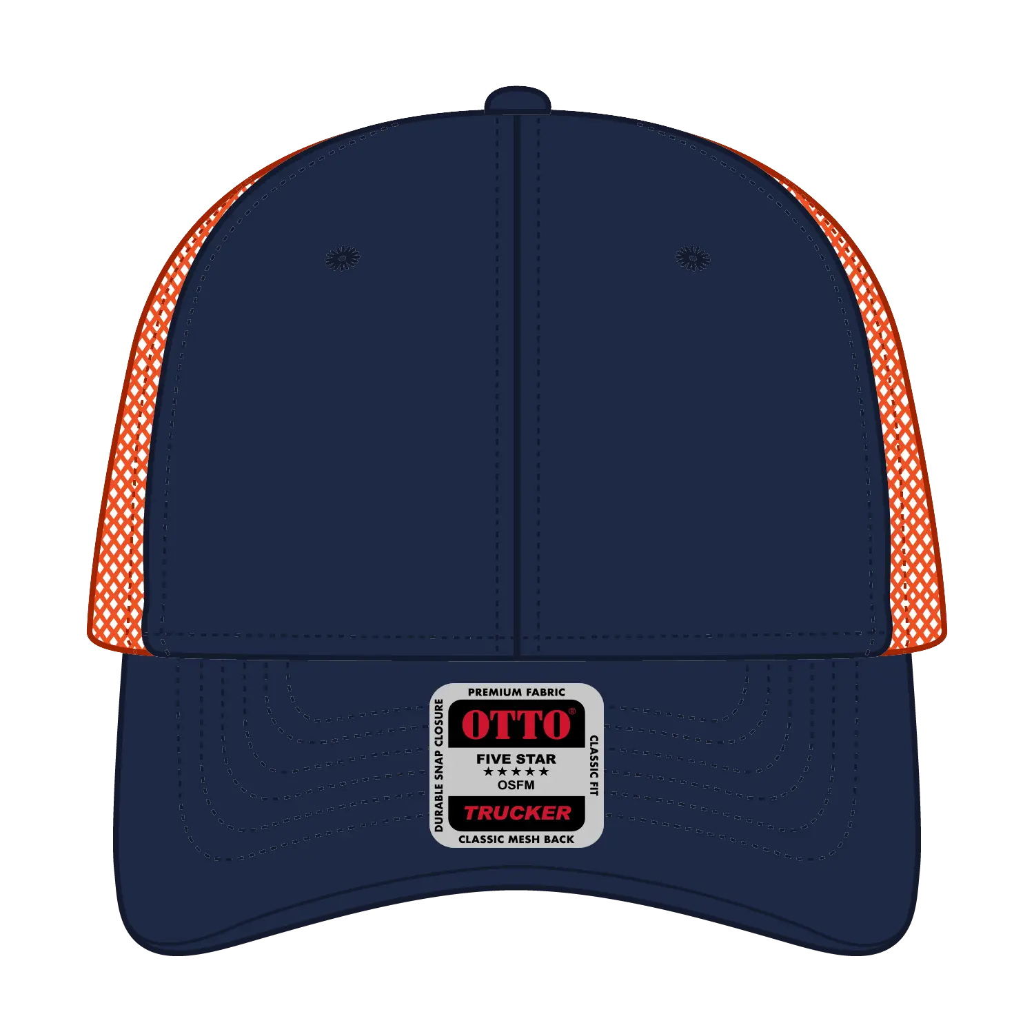 OTTO 83-473 6 Panel Low Profile Mesh Back Trucker Cap - Nvy/Gry - Nvy/Gry / 6 1/2’’ - 7 5/8’’