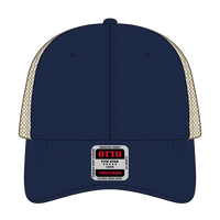 OTTO 83-473 6 Panel Low Profile Mesh Back Trucker Cap - Nvy/Kha - Nvy/Kha / 6 1/2’’ - 7 5/8’’