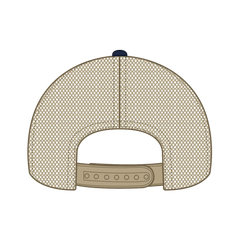 OTTO 83-473 6 Panel Low Profile Mesh Back Trucker Cap - Nvy/Kha - Nvy/Kha / 6 1/2’’ - 7 5/8’’