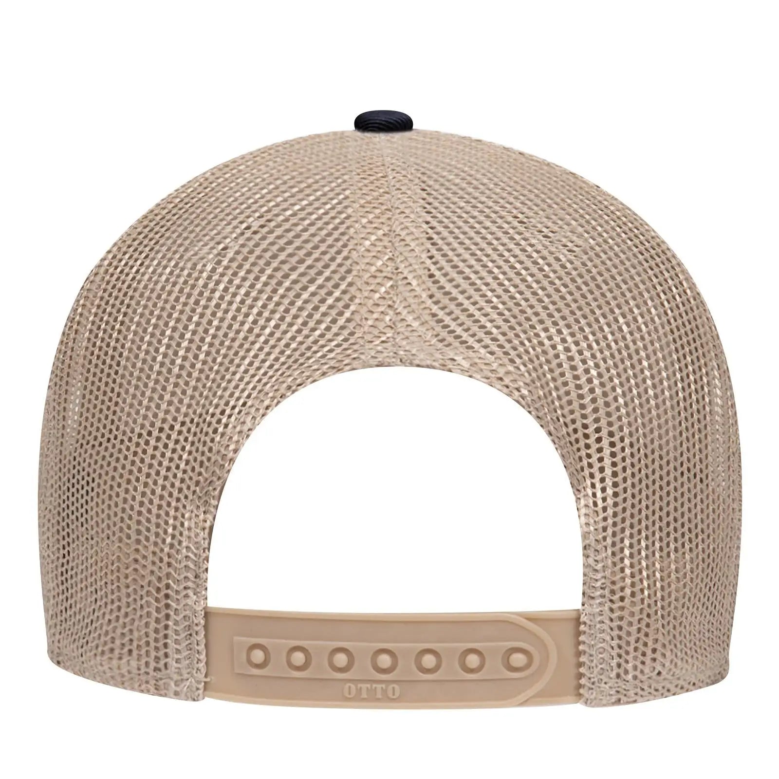 OTTO 83-473 6 Panel Low Profile Mesh Back Trucker Cap - Nvy/Kha - Nvy/Kha / 6 1/2’’ - 7 5/8’’