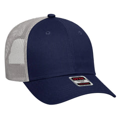 OTTO 83-473 6 Panel Low Profile Mesh Back Trucker Cap - Nvy/Nvy/Gry - Nvy/Nvy/Gry / 6 1/2’’ - 7 5/8’’