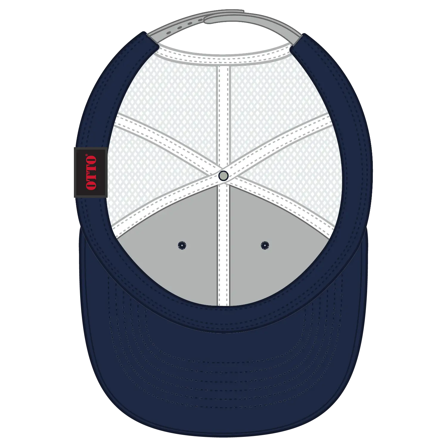 OTTO 83-473 6 Panel Low Profile Mesh Back Trucker Cap - Nvy/Nvy/Gry - Nvy/Nvy/Gry / 6 1/2’’ - 7 5/8’’