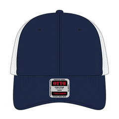 OTTO 83-473 6 Panel Low Profile Mesh Back Trucker Cap - Nvy/Nvy/Gry - Nvy/Nvy/Gry / 6 1/2’’ - 7 5/8’’