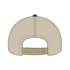 OTTO 83-473 6 Panel Low Profile Mesh Back Trucker Cap - Nvy/Nvy/Kha - Nvy/Nvy/Kha / 6 1/2’’ - 7 5/8’’