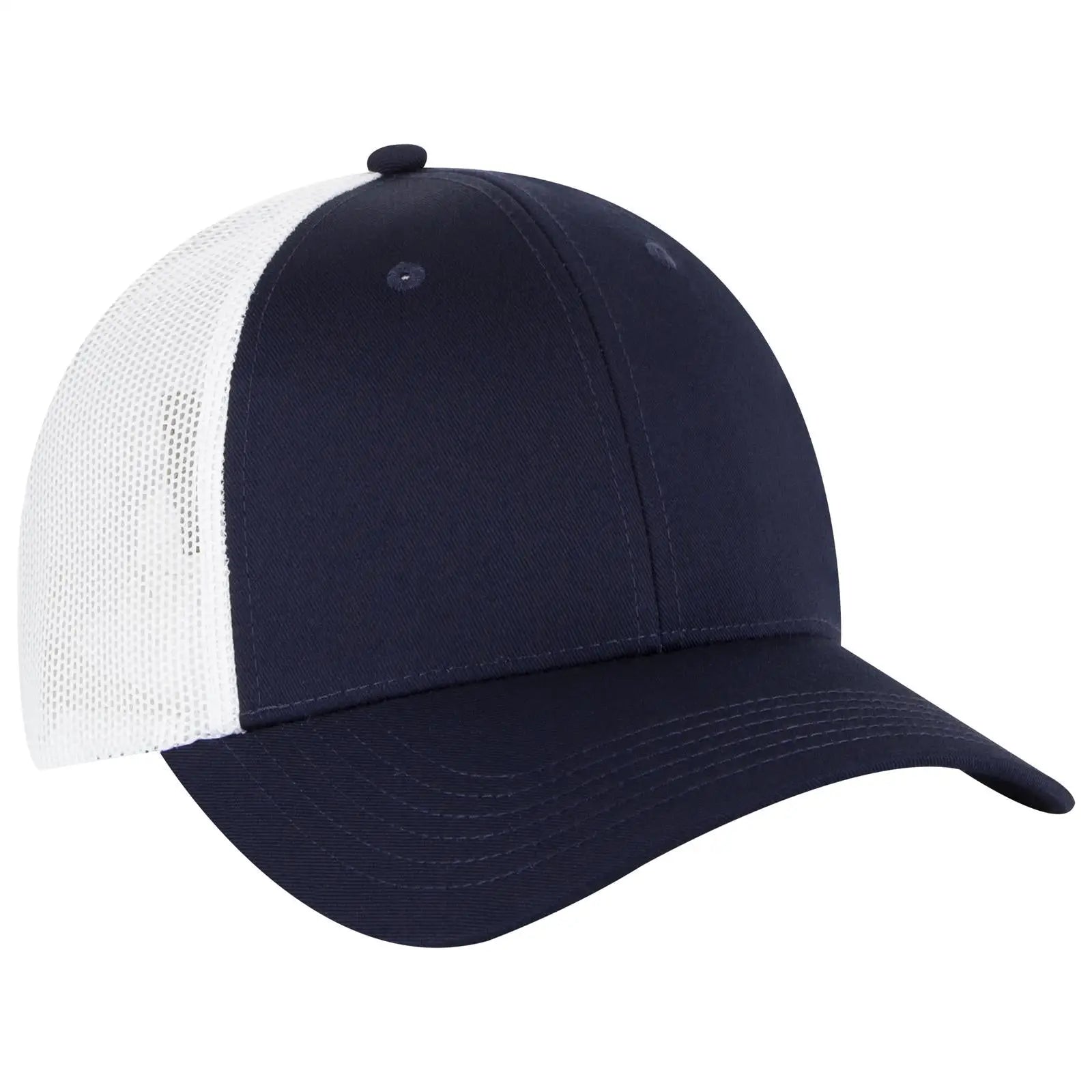 OTTO 83-473 6 Panel Low Profile Mesh Back Trucker Cap - Nvy/Nvy/Wht - Nvy/Nvy/Wht / 6 1/2’’ - 7 5/8’’