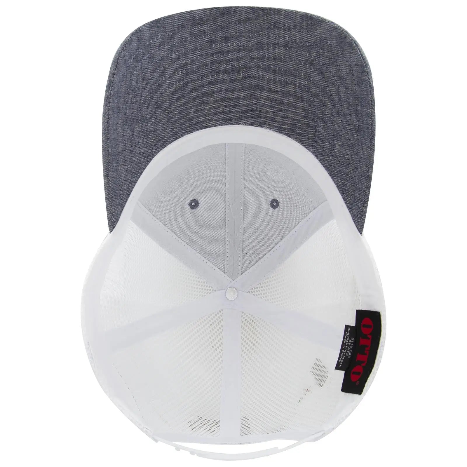 OTTO 83-473 6 Panel Low Profile Mesh Back Trucker Cap - Nvy/Wht - Nvy/Wht / 6 1/2’’ - 7 5/8’’