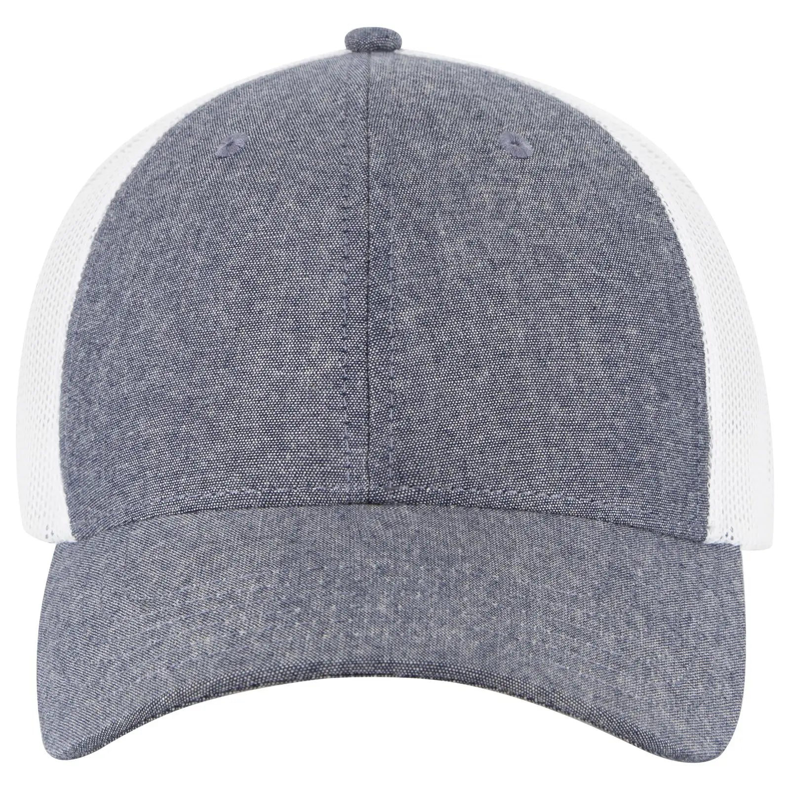 OTTO 83-473 6 Panel Low Profile Mesh Back Trucker Cap - Nvy/Wht - Nvy/Wht / 6 1/2’’ - 7 5/8’’