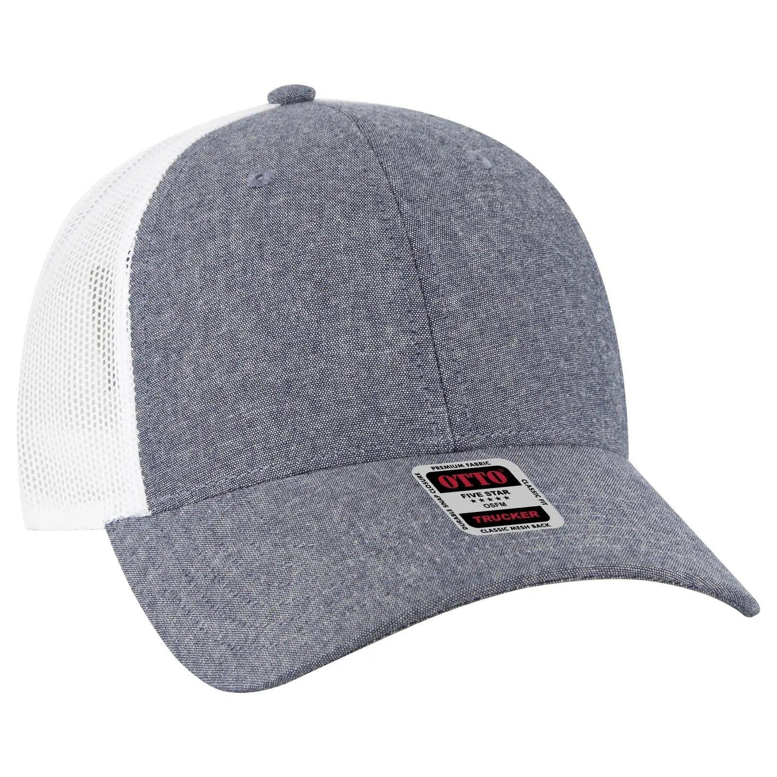 OTTO 83-473 6 Panel Low Profile Mesh Back Trucker Cap - Nvy/Wht - Nvy/Wht / 6 1/2’’ - 7 5/8’’