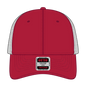 OTTO 83-473 6 Panel Low Profile Mesh Back Trucker Cap - Red/Blk - Red/Blk / 6 1/2’’ - 7 5/8’’