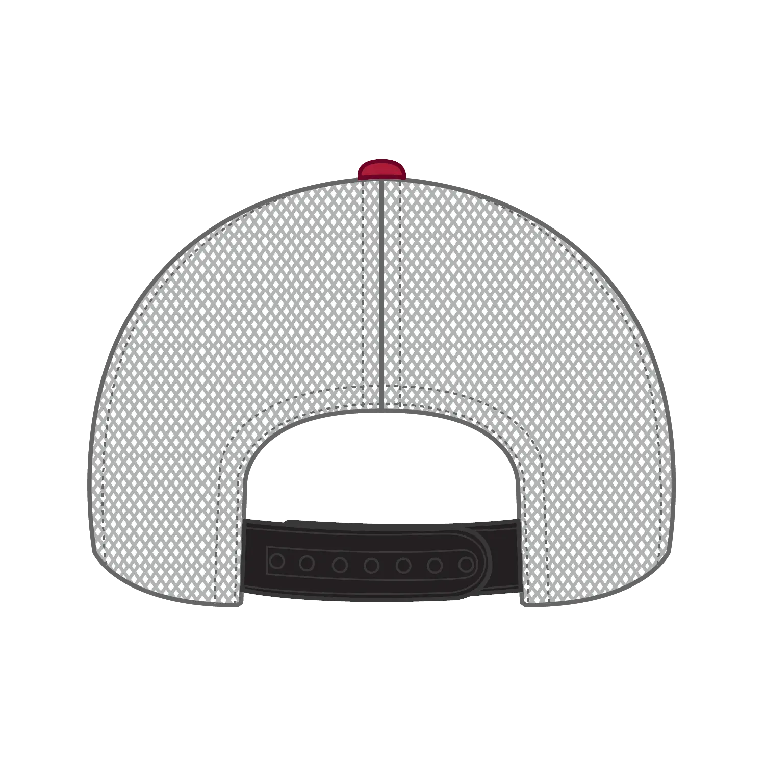 OTTO 83-473 6 Panel Low Profile Mesh Back Trucker Cap - Red/Blk - Red/Blk / 6 1/2’’ - 7 5/8’’