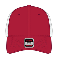 OTTO 83-473 6 Panel Low Profile Mesh Back Trucker Cap - Red/Red/Wht - Red/Red/Wht / 6 1/2’’ - 7 5/8’’