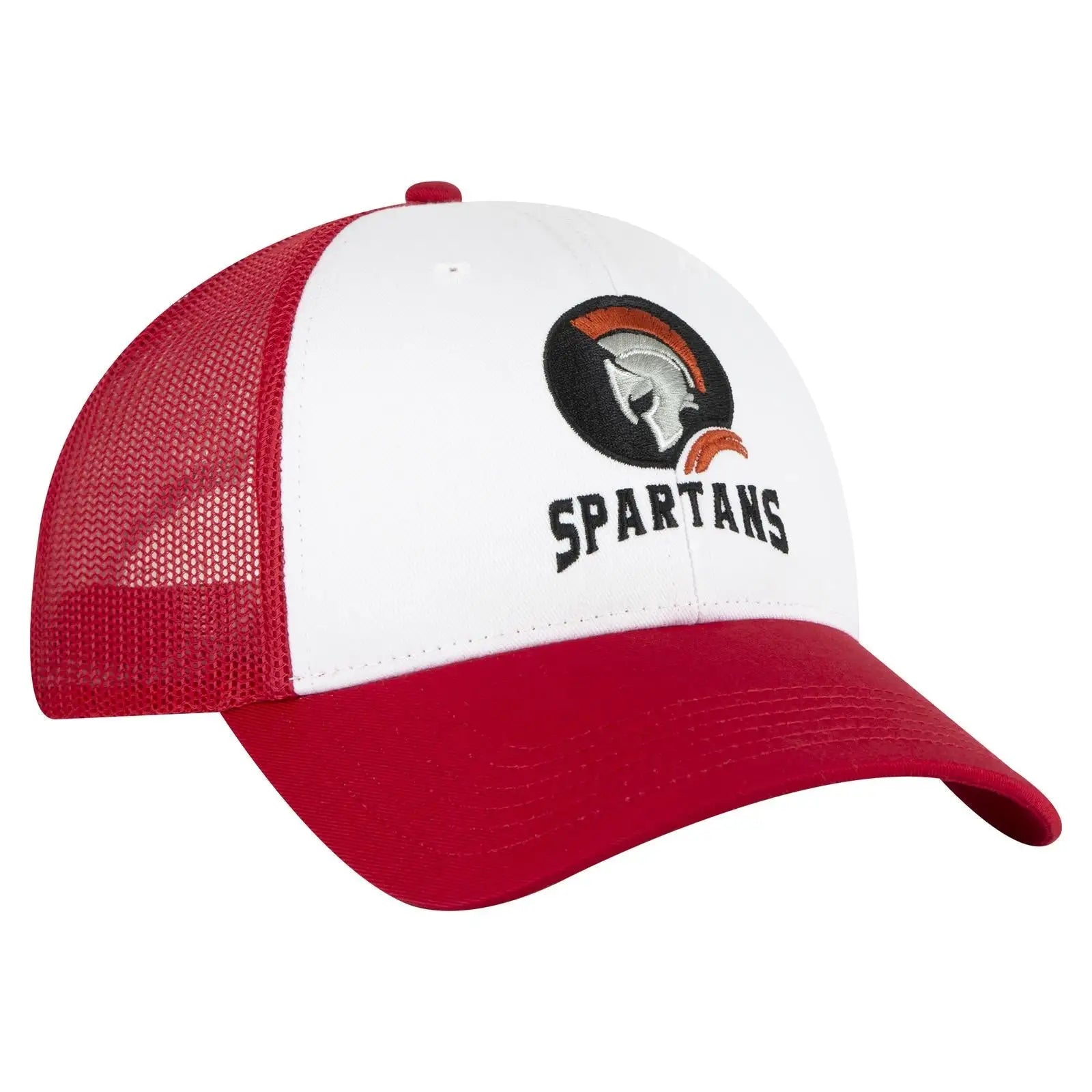 OTTO 83-473 6 Panel Low Profile Mesh Back Trucker Cap - Red/Wht/Red