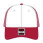 OTTO 83-473 6 Panel Low Profile Mesh Back Trucker Cap - Red/Wht/Red - Red/Wht/Red / 6 1/2’’ - 7 5/8’’