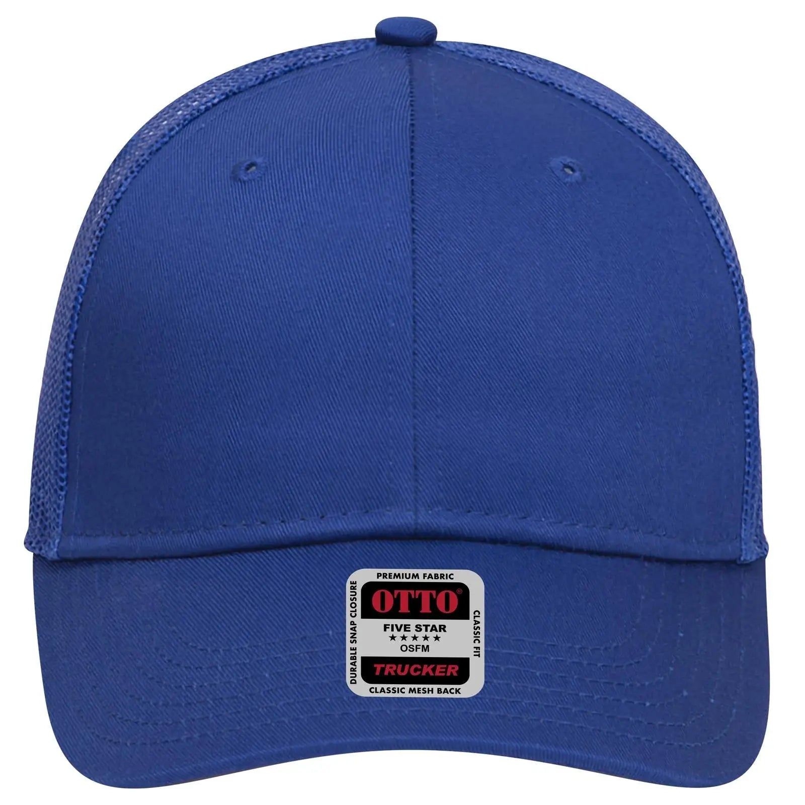 OTTO 83-473 6 Panel Low Profile Mesh Back Trucker Cap - Royal