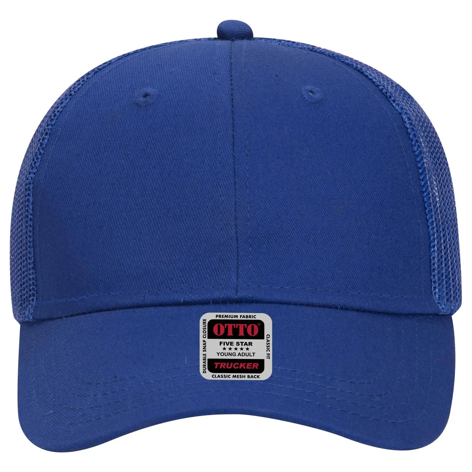 OTTO 83-473 6 Panel Low Profile Mesh Back Trucker Cap - Royal