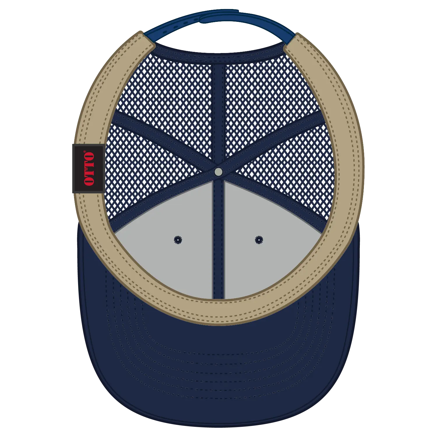 OTTO 83-473 6 Panel Low Profile Mesh Back Trucker Cap - Royal