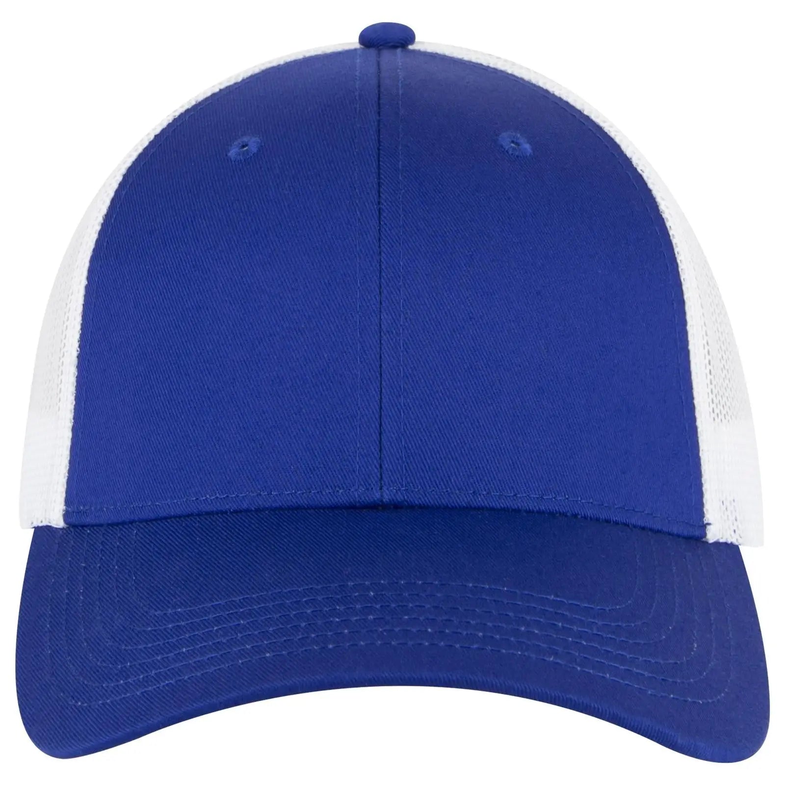 OTTO 83-473 6 Panel Low Profile Mesh Back Trucker Cap - Ryl/Ryl/Wht - Ryl/Ryl/Wht / 6 1/2’’ - 7 5/8’’