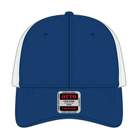 OTTO 83-473 6 Panel Low Profile Mesh Back Trucker Cap - Ryl/Ryl/Wht - Ryl/Ryl/Wht / 6 1/2’’ - 7 5/8’’