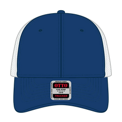 OTTO 83-473 6 Panel Low Profile Mesh Back Trucker Cap - Ryl/Ryl/Wht - Ryl/Ryl/Wht / 6 1/2’’ - 7 5/8’’