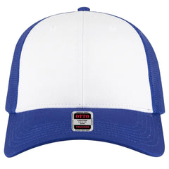 OTTO 83-473 6 Panel Low Profile Mesh Back Trucker Cap - Ryl/Wht/Ryl