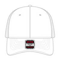 OTTO 83-473 6 Panel Low Profile Mesh Back Trucker Cap - White - White / 6 1/2’’ - 7 5/8’’