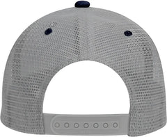 OTTO 83-473 Cotton Twill Low Profile Pro Style Mesh Back Cap with 6 Embroidered Eyelets - Navy Navy Gray - Navy Gray