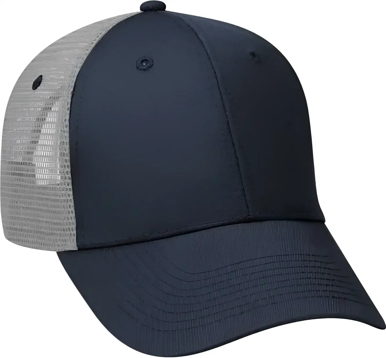 OTTO 83-473 Cotton Twill Low Profile Pro Style Mesh Back Cap with 6 Embroidered Eyelets - Navy Navy Gray - Navy Gray