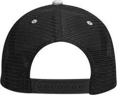 OTTO 83-473 Cotton Twill Low Profile Pro Style Mesh Back Cap with 6 Embroidered Eyelets - Black White Black - Black