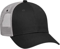 OTTO 83-473 Cotton Twill Low Profile Pro Style Mesh Back Cap with 6 Embroidered Eyelets - Black Black Gray - Black Gray