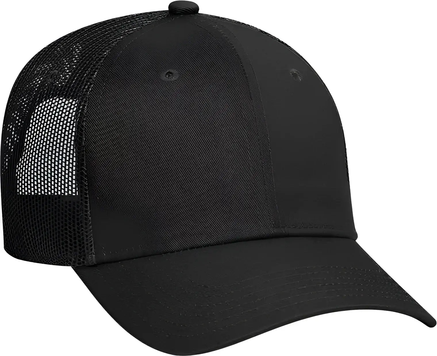 OTTO 83-473 Cotton Twill Low Profile Pro Style Mesh Back Cap with 6 Embroidered Eyelets - Black - Black / One Size Fits