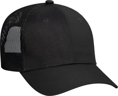 OTTO 83-473 Cotton Twill Low Profile Pro Style Mesh Back Cap with 6 Embroidered Eyelets - Black - Black / One Size Fits