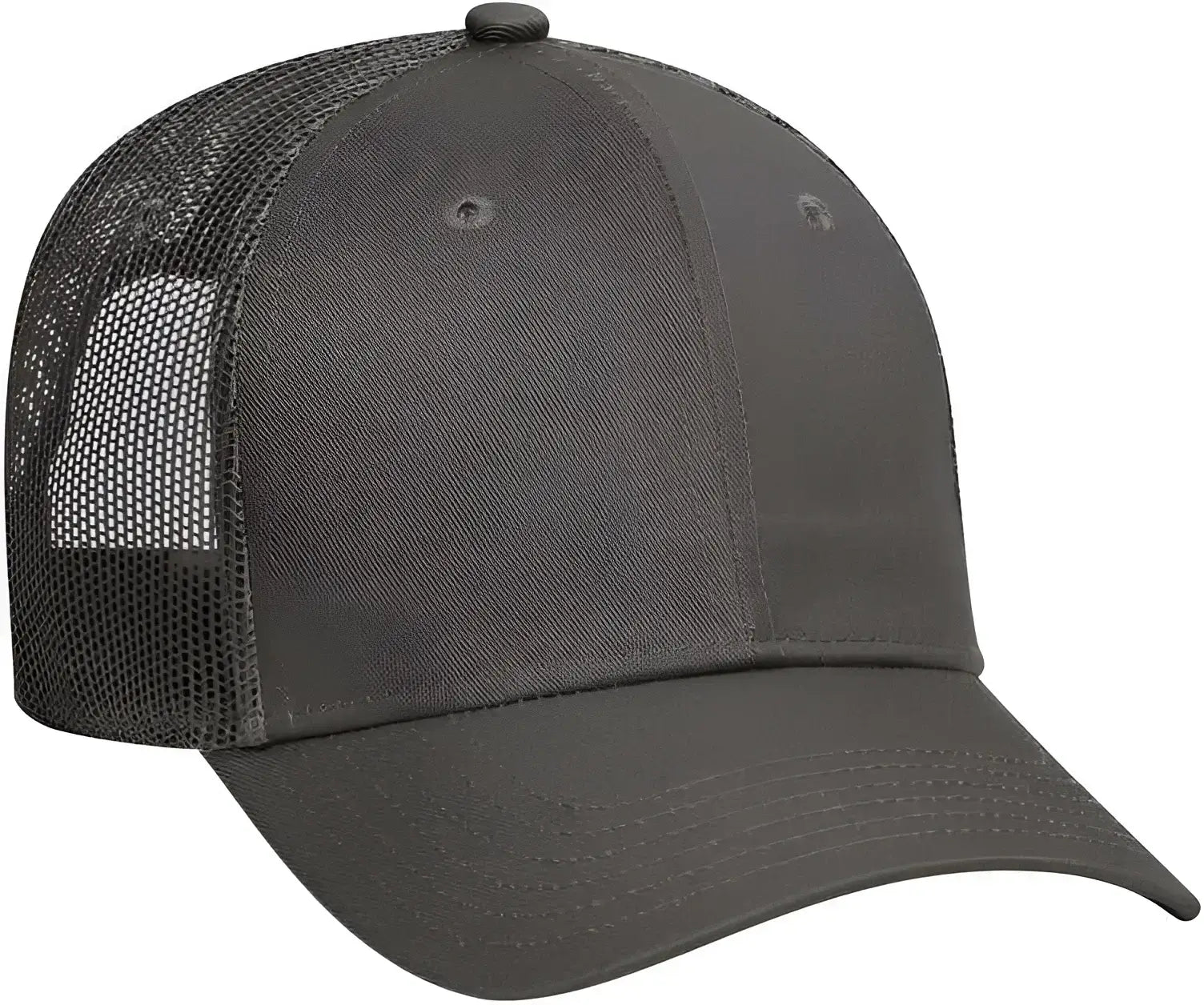OTTO 83-473 Cotton Twill Low Profile Pro Style Mesh Back Cap with 6 Embroidered Eyelets - Charcoal Gray - Dark Gray