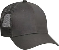 OTTO 83-473 Cotton Twill Low Profile Pro Style Mesh Back Cap with 6 Embroidered Eyelets - Charcoal Gray - Dark Gray