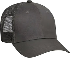 OTTO 83-473 Cotton Twill Low Profile Pro Style Mesh Back Cap with 6 Embroidered Eyelets - Charcoal Gray - Dark Gray