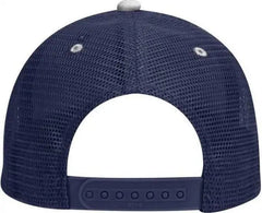 OTTO 83-473 Cotton Twill Low Profile Pro Style Mesh Back Cap with 6 Embroidered Eyelets - Navy White Navy - Navy White
