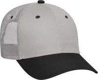 OTTO 83 473 Cotton Twill Low Profile Pro Style Mesh Back Cap with 6 Embroidered Eyelets Black Gray Black Gray